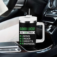 Funny Christian St Patrick's Day Tumbler With Handle Good Luck Mean Living Under Christ's Kindness