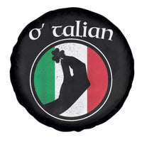 Funny O'Talian Spare Tire Cover St Patrick's Day Italian Pinched Fingers Shamrock