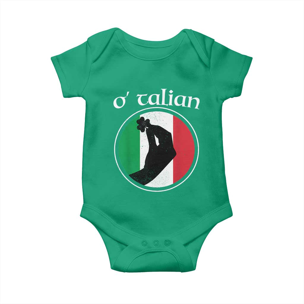 Funny O'Talian Baby Onesie St Patrick's Day Italian Pinched Fingers Shamrock