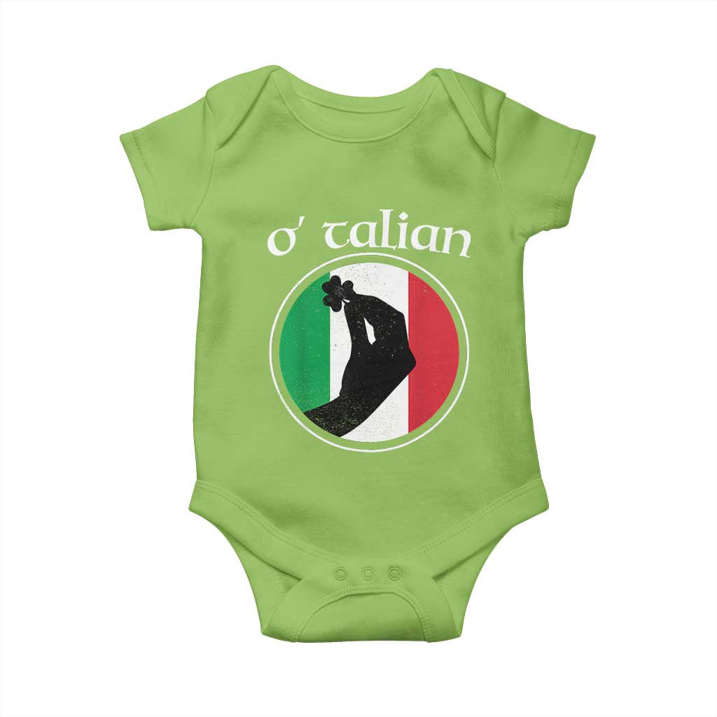 Funny O'Talian Baby Onesie St Patrick's Day Italian Pinched Fingers Shamrock