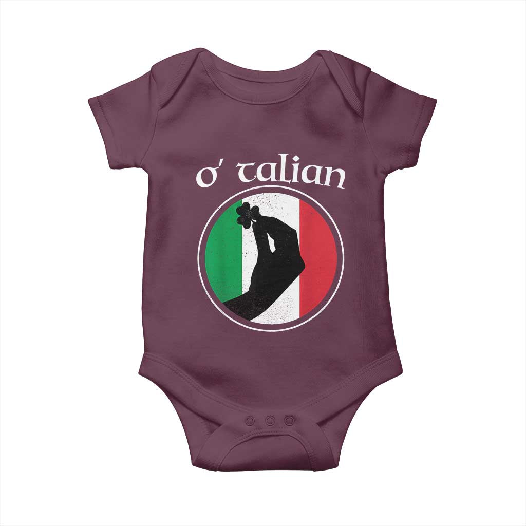 Funny O'Talian Baby Onesie St Patrick's Day Italian Pinched Fingers Shamrock