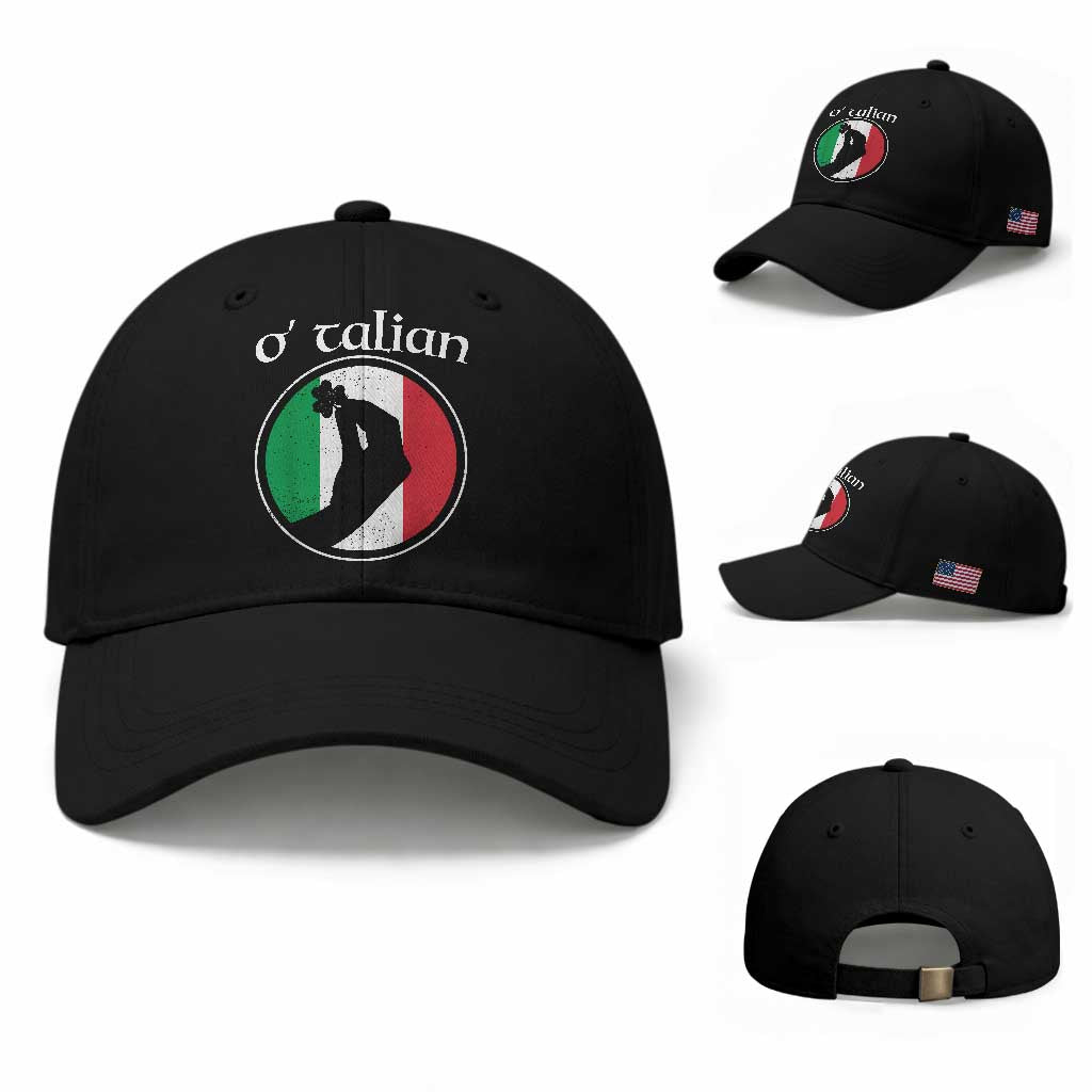Funny O'Talian Baseball Cap St Patrick's Day Italian Pinched Fingers Shamrock