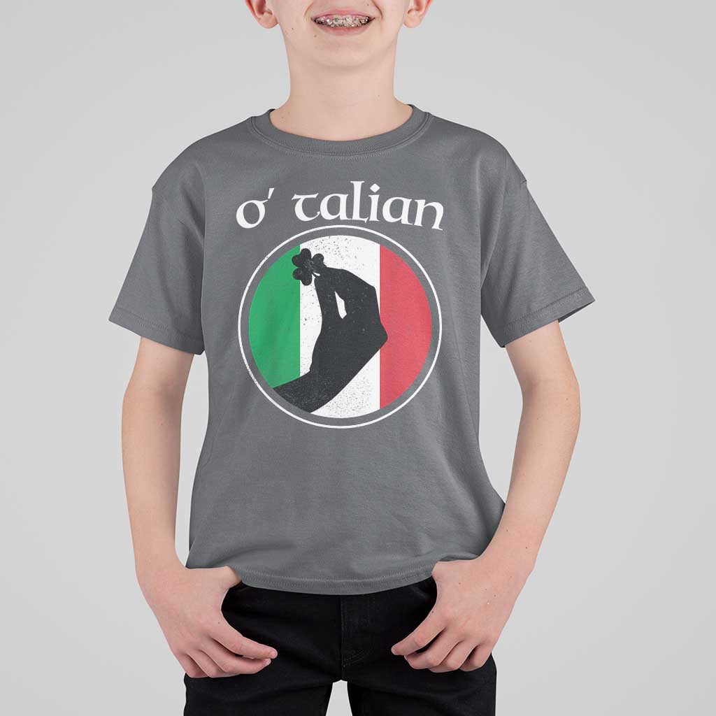 Funny O'Talian T Shirt For Kid St Patrick's Day Italian Pinched Fingers Shamrock