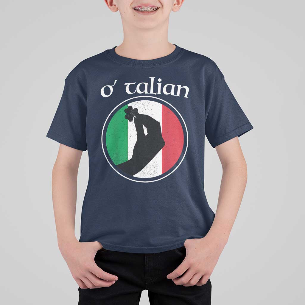 Funny O'Talian T Shirt For Kid St Patrick's Day Italian Pinched Fingers Shamrock