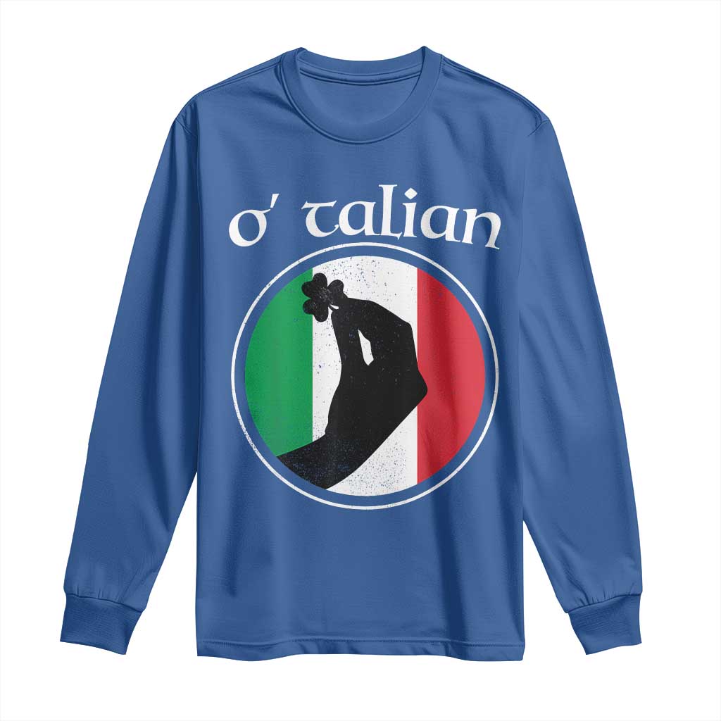 Funny O'Talian Long Sleeve Shirt St Patrick's Day Italian Pinched Fingers Shamrock