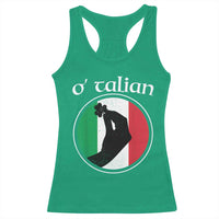 Funny O'Talian Racerback Tank Top St Patrick's Day Italian Pinched Fingers Shamrock