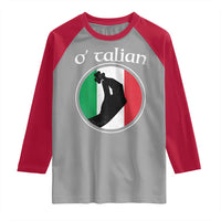 Funny O'Talian Raglan Shirt St Patrick's Day Italian Pinched Fingers Shamrock