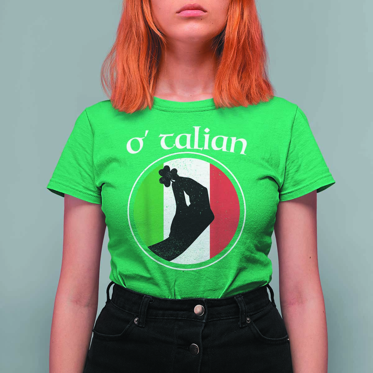 Funny O'Talian T Shirt For Women St Patrick's Day Italian Pinched Fingers Shamrock