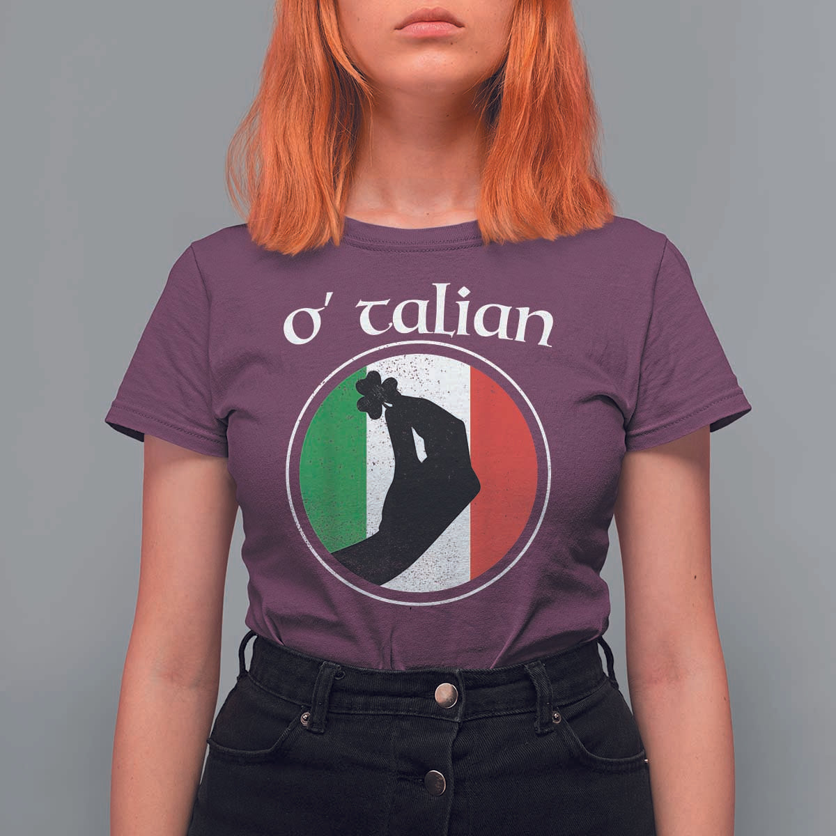 Funny O'Talian T Shirt For Women St Patrick's Day Italian Pinched Fingers Shamrock