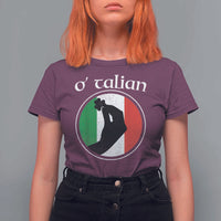 Funny O'Talian T Shirt For Women St Patrick's Day Italian Pinched Fingers Shamrock