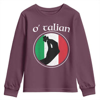 Funny O'Talian Youth Sweatshirt St Patrick's Day Italian Pinched Fingers Shamrock