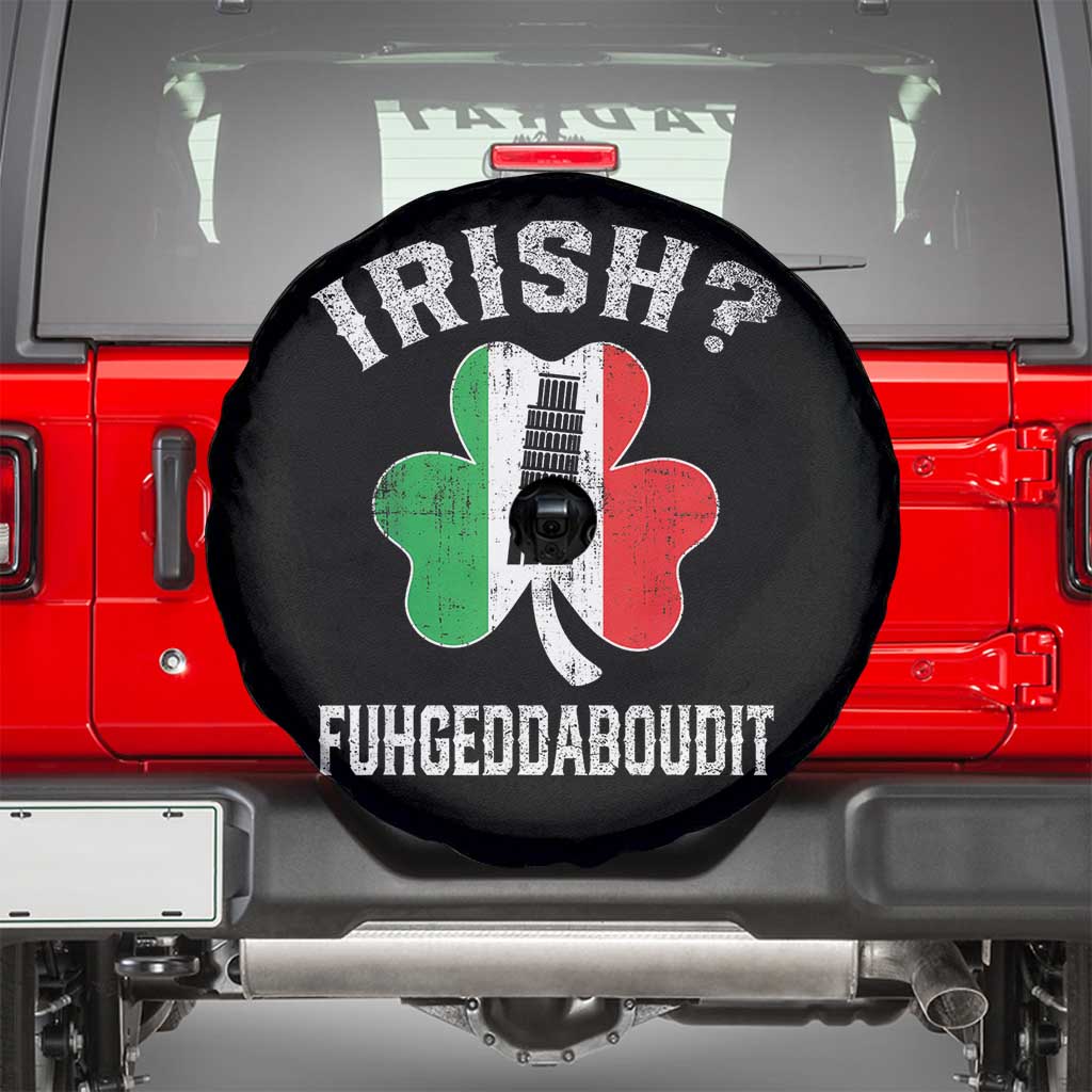 Funny St Patrick's Day Italian Spare Tire Cover Irish Fuhgeddaboudit Pisa Tower Shamrock