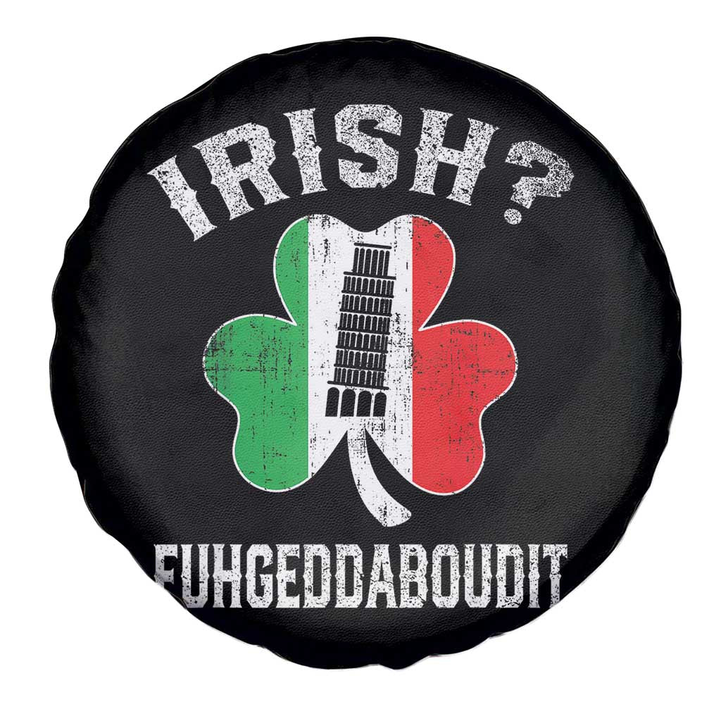 Funny St Patrick's Day Italian Spare Tire Cover Irish Fuhgeddaboudit Pisa Tower Shamrock