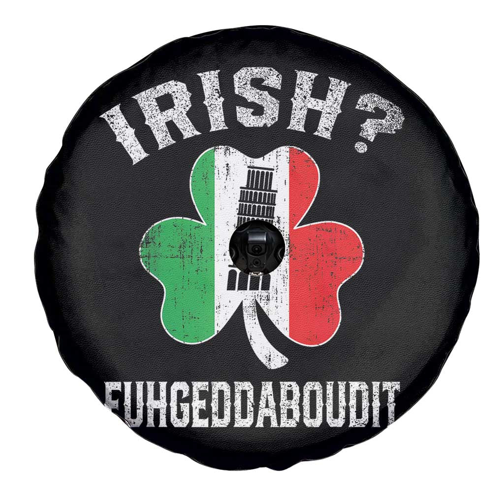 Funny St Patrick's Day Italian Spare Tire Cover Irish Fuhgeddaboudit Pisa Tower Shamrock