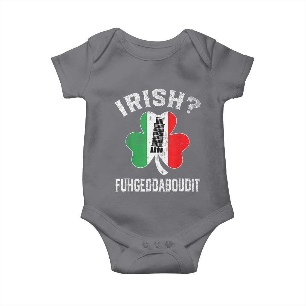 Funny St Patrick's Day Italian Baby Onesie Irish Fuhgeddaboudit Pisa Tower Shamrock