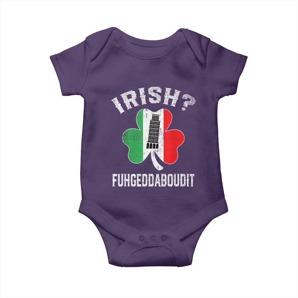 Funny St Patrick's Day Italian Baby Onesie Irish Fuhgeddaboudit Pisa Tower Shamrock