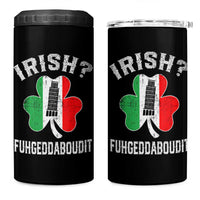 Funny St Patrick's Day Italian 4 in 1 Can Cooler Tumbler Irish Fuhgeddaboudit Pisa Tower Shamrock