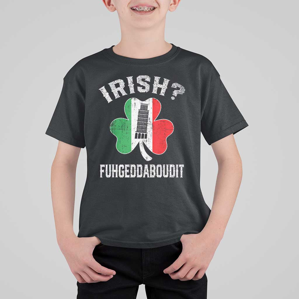 Funny St Patrick's Day Italian T Shirt For Kid Irish Fuhgeddaboudit Pisa Tower Shamrock
