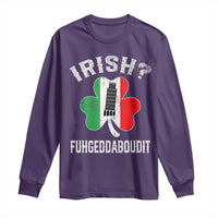 Funny St Patrick's Day Italian Long Sleeve Shirt Irish Fuhgeddaboudit Pisa Tower Shamrock