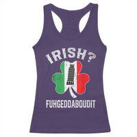 Funny St Patrick's Day Italian Racerback Tank Top Irish Fuhgeddaboudit Pisa Tower Shamrock