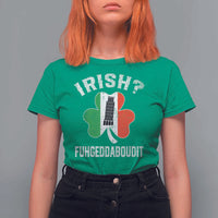 Funny St Patrick's Day Italian T Shirt For Women Irish Fuhgeddaboudit Pisa Tower Shamrock