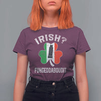 Funny St Patrick's Day Italian T Shirt For Women Irish Fuhgeddaboudit Pisa Tower Shamrock
