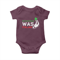 Funny St Patrick Was Italian Baby Onesie St Patrick's Day Italian Pinched Fingers Shamrock