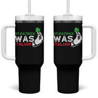 Funny St Patrick Was Italian Tumbler With Handle St Patrick's Day Italian Pinched Fingers Shamrock