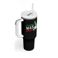 Funny St Patrick Was Italian Tumbler With Handle St Patrick's Day Italian Pinched Fingers Shamrock