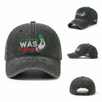 Funny St Patrick Was Italian Washed Cotton Baseball Cap St Patrick's Day Italian Pinched Fingers Shamrock