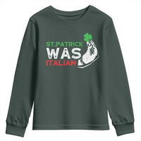 Funny St Patrick Was Italian Youth Sweatshirt St Patrick's Day Italian Pinched Fingers Shamrock