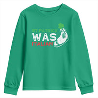 Funny St Patrick Was Italian Youth Sweatshirt St Patrick's Day Italian Pinched Fingers Shamrock