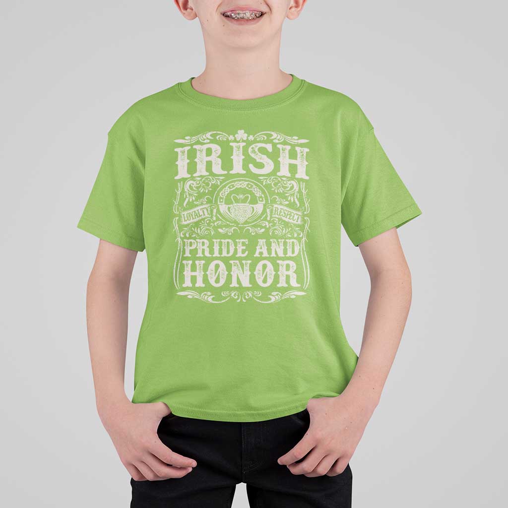 Irish Pride And Honor T Shirt For Kid Vintage Claddagh Ring Celtic Knot