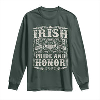 Irish Pride And Honor Long Sleeve Shirt Vintage Claddagh Ring Celtic Knot