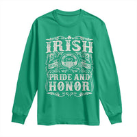 Irish Pride And Honor Long Sleeve Shirt Vintage Claddagh Ring Celtic Knot