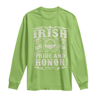 Irish Pride And Honor Long Sleeve Shirt Vintage Claddagh Ring Celtic Knot