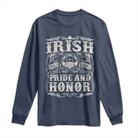 Irish Pride And Honor Long Sleeve Shirt Vintage Claddagh Ring Celtic Knot