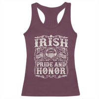 Irish Pride And Honor Racerback Tank Top Vintage Claddagh Ring Celtic Knot