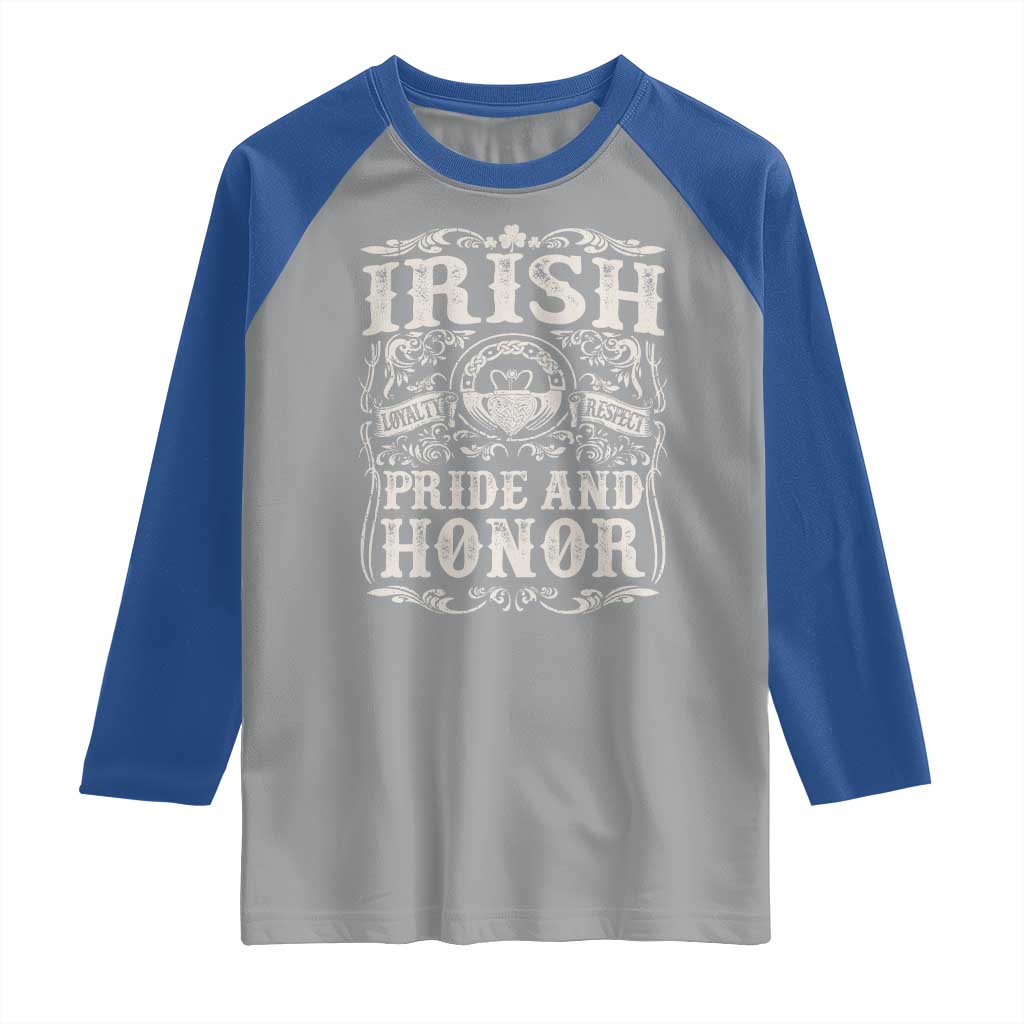 Irish Pride And Honor Raglan Shirt Vintage Claddagh Ring Celtic Knot