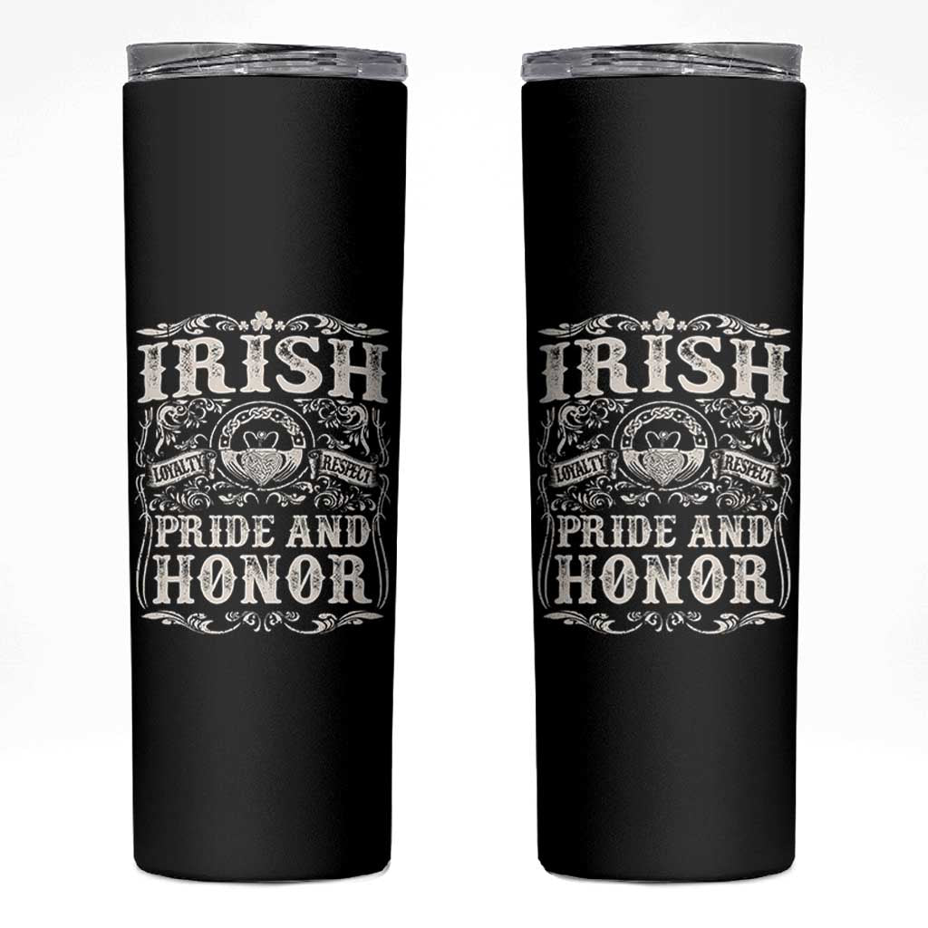 Irish Pride And Honor Skinny Tumbler Vintage Claddagh Ring Celtic Knot
