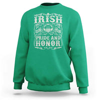 Irish Pride And Honor Sweatshirt Vintage Claddagh Ring Celtic Knot