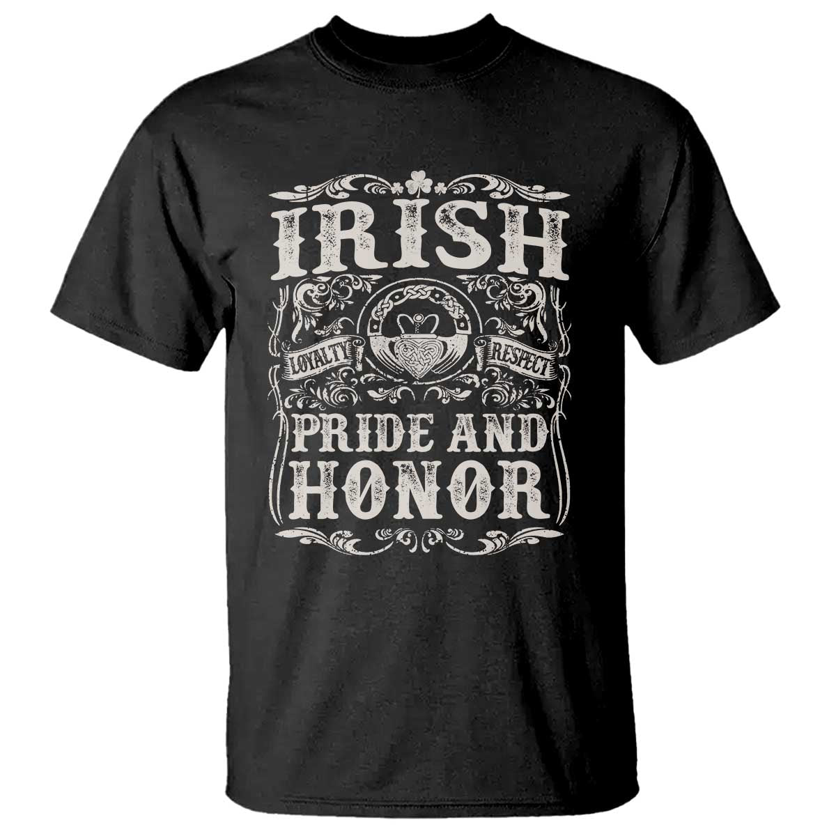Irish Pride And Honor T Shirt Vintage Claddagh Ring Celtic Knot
