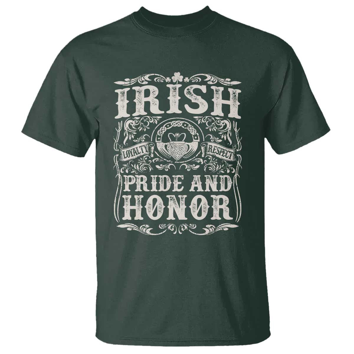 Irish Pride And Honor T Shirt Vintage Claddagh Ring Celtic Knot