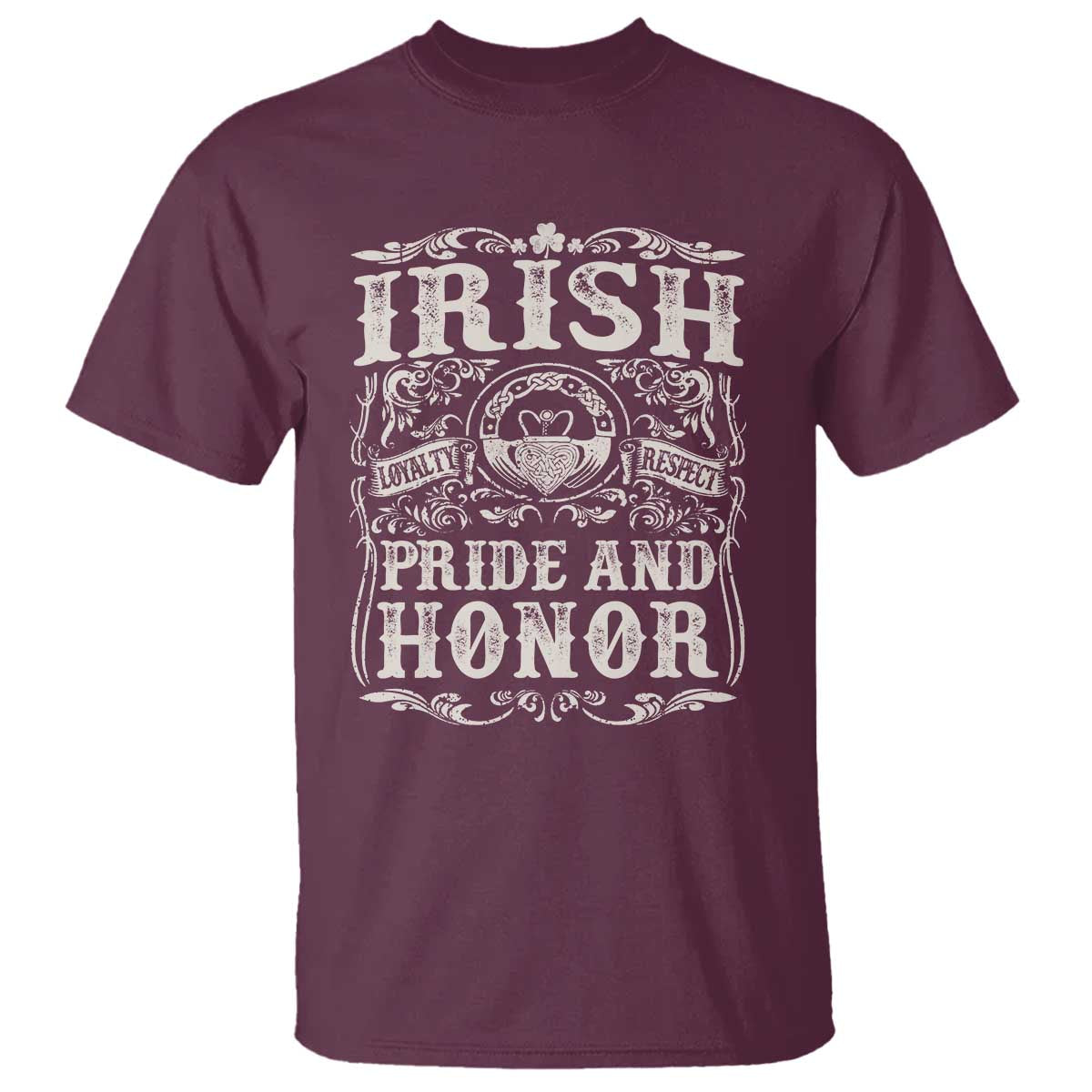 Irish Pride And Honor T Shirt Vintage Claddagh Ring Celtic Knot
