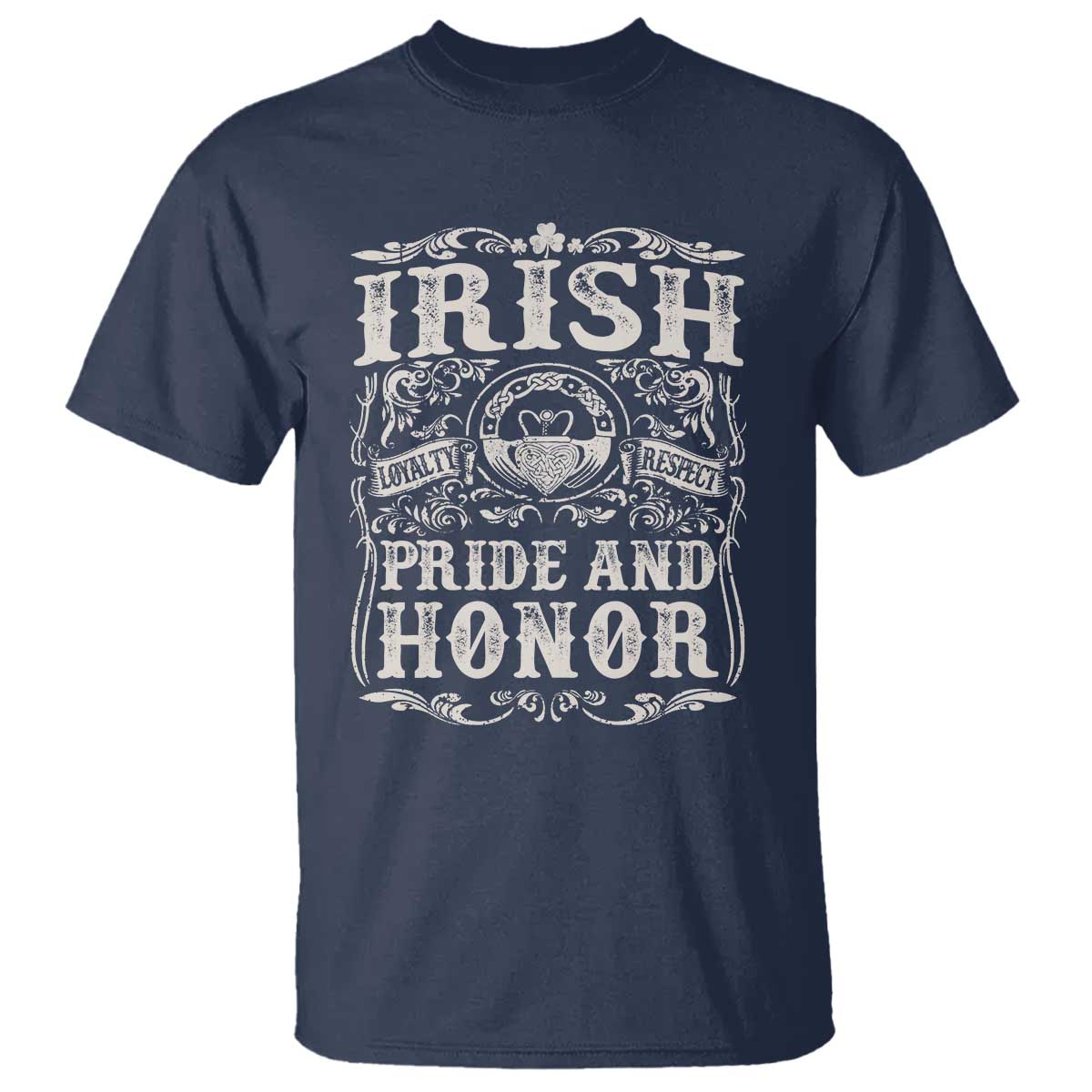 Irish Pride And Honor T Shirt Vintage Claddagh Ring Celtic Knot