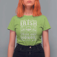 Irish Pride And Honor T Shirt For Women Vintage Claddagh Ring Celtic Knot