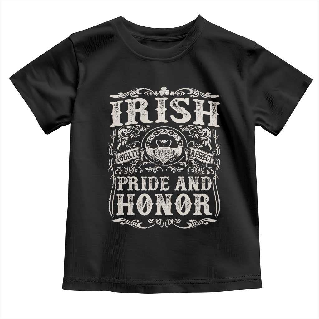 Irish Pride And Honor Toddler T Shirt Vintage Claddagh Ring Celtic Knot