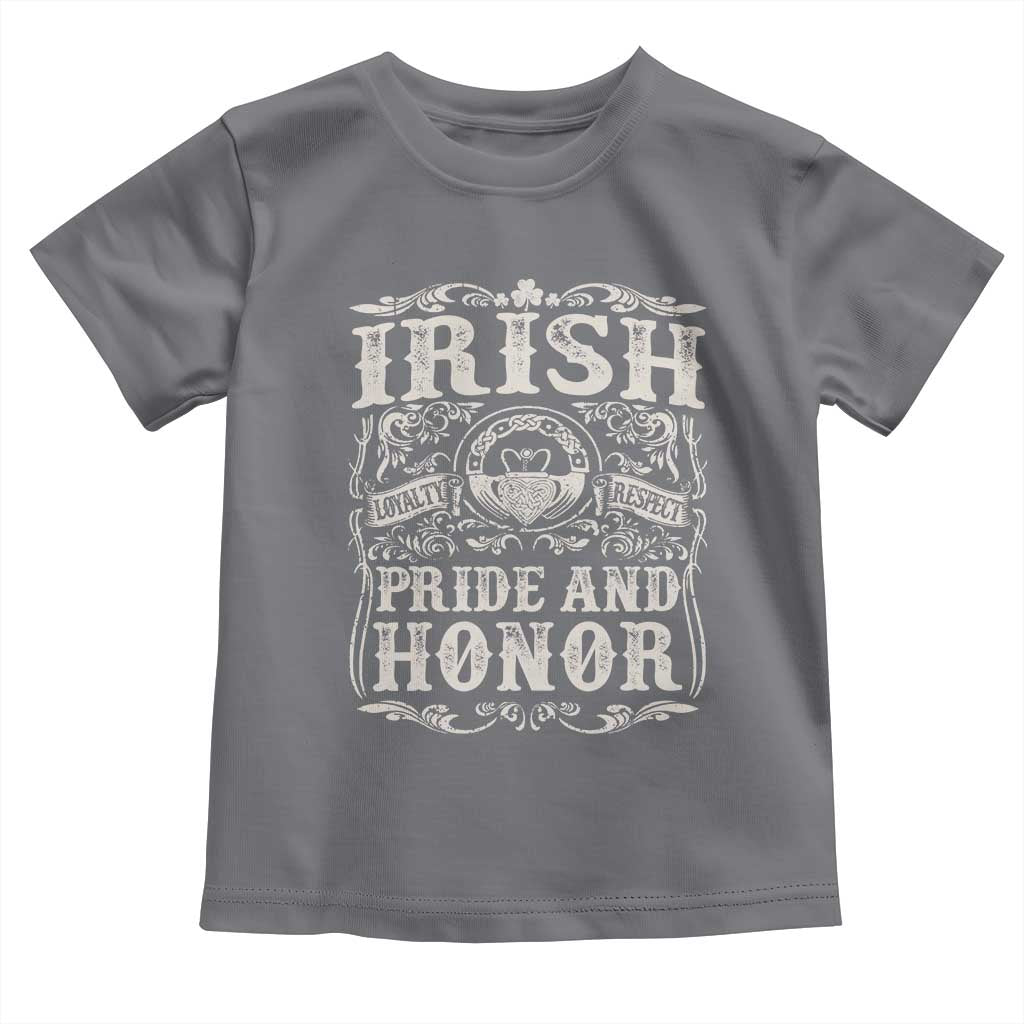 Irish Pride And Honor Toddler T Shirt Vintage Claddagh Ring Celtic Knot