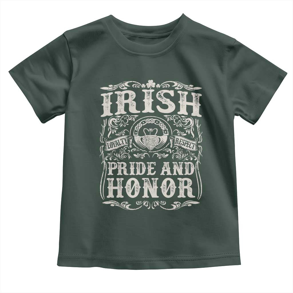 Irish Pride And Honor Toddler T Shirt Vintage Claddagh Ring Celtic Knot