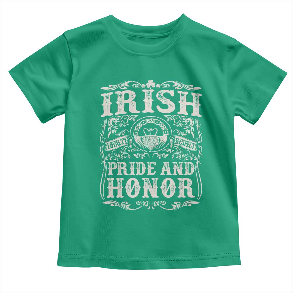 Irish Pride And Honor Toddler T Shirt Vintage Claddagh Ring Celtic Knot